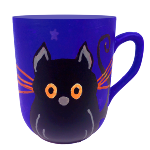 cat mug μπλε γάτα κούπα πορσελάνης - πορσελάνη, κούπες & φλυτζάνια - 2
