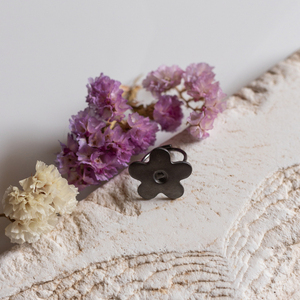"Daisy" Ασημένιο δαχτυλίδι σε σχήμα μαργαρίτας, επιροδίωση - ασήμι 925, λουλούδι, boho, επιροδιωμένα, αυξομειούμενα - 3