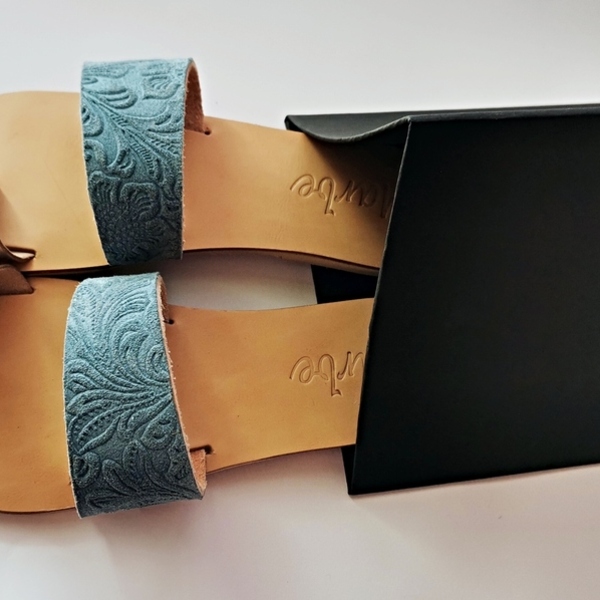 Handmade Leather Sandal : Ourani - δέρμα, φλατ, slides