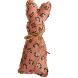 Χειροποίητο υφασμάτινο πασχαλινό λαγουδάκι (vintage pink) 19cm - διακοσμητικά, για παιδιά, για ενήλικες