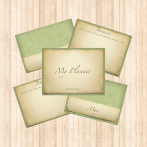 Ψηφιακό ημερολόγιο planner σε vintage χρώματα , χωρίς ημερομηνίες στα αγγλικά με links - vintage, φύλλα εργασίας - 2