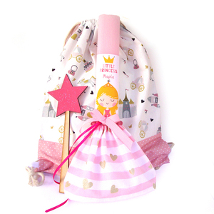Σετ λαμπάδα με τσάντα και ραβδί "Μικρή πριγκίπισσα" - κορίτσι, λαμπάδες, για παιδιά, πριγκίπισσες, προσωποποιημένα - 2