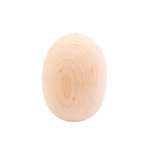 Αυγό, μασιφ ξύλο με τρύπα 70x45 mm ,χρώμα φυσικό - αγόρι, διακοσμητικά