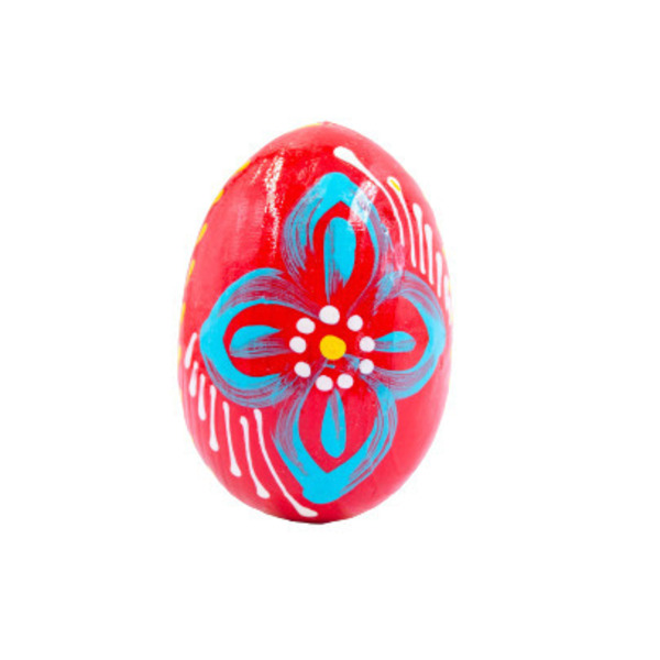 Ξύλινο διακοσμητικό χειροποίητο αυγό , 7εκ. Κοκκινο - αγόρι, διακοσμητικά, για ενήλικες
