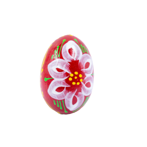 Ξύλινο διακοσμητικό χειροποίητο αυγό , 7εκ. Κοκκινο-ρλευκό - αγόρι, διακοσμητικά, για ενήλικες
