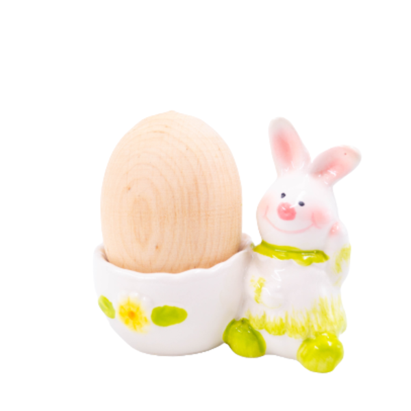 Αυγό, μασιφ ξύλο με τρύπα 70x45 mm ,χρώμα φυσικό - αγόρι, διακοσμητικά - 3