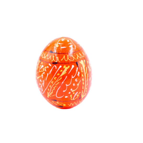 Ξύλινο διακοσμητικό χειροποίητο αυγό , 7εκ. orange - κορίτσι, διακοσμητικά, ζευγάρια, για ενήλικες