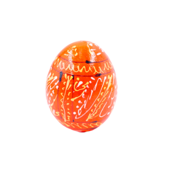 Ξύλινο διακοσμητικό χειροποίητο αυγό , 7εκ. orange - κορίτσι, διακοσμητικά, ζευγάρια, για ενήλικες - 3