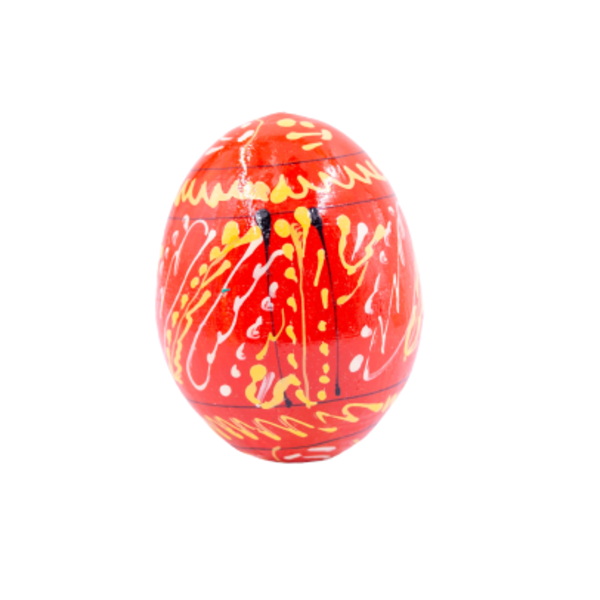 Ξύλινο διακοσμητικό χειροποίητο αυγό , 7εκ. red - κορίτσι, διακοσμητικά, ζευγάρια, για ενήλικες - 3