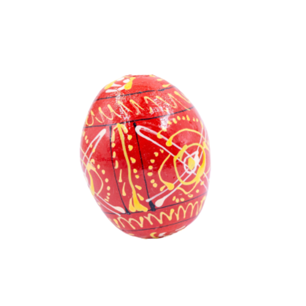 Ξύλινο διακοσμητικό χειροποίητο αυγό , 7εκ. redΧ - κορίτσι, διακοσμητικά, για ενήλικες - 3