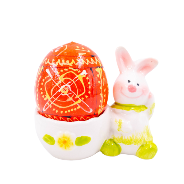 Ξύλινο διακοσμητικό χειροποίητο αυγό , 7εκ. ORANGEX - κορίτσι, διακοσμητικά, ζευγάρια, για ενήλικες - 2