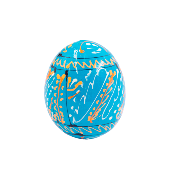 Ξύλινο διακοσμητικό χειροποίητο αυγό , 7εκ. blu LIGHT - αγόρι, διακοσμητικά, για ενήλικες - 3