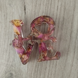 Διακοσμητικό "LOVE" επιτραπέζιο με τριαντάφυλλα - γυαλί, ρητίνη, διακοσμητικά - 2