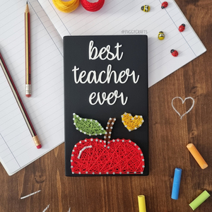Ξύλινο δώρο για δασκάλα ή δάσκαλο "Best Teacher Ever" (20x12cm) - πίνακες & κάδρα, δώρα για δασκάλες - 2