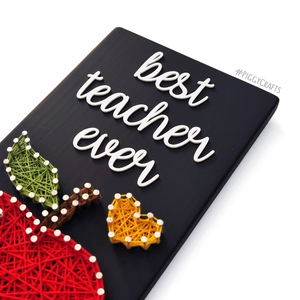 Ξύλινο δώρο για δασκάλα ή δάσκαλο "Best Teacher Ever" (20x12cm) - πίνακες & κάδρα, δώρα για δασκάλες - 3