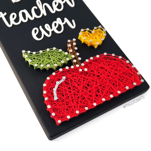 Ξύλινο δώρο για δασκάλα ή δάσκαλο "Best Teacher Ever" (20x12cm) - πίνακες & κάδρα, δώρα για δασκάλες - 5