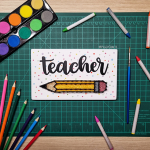 Ξύλινο δώρο για δασκάλα ή δάσκαλο "Teacher's Pencil" (20x12cm) - πίνακες & κάδρα, δώρα για δασκάλες - 2