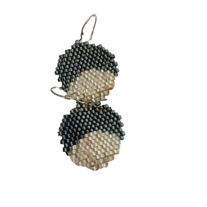 Γυναικεία σκουλαρίκια κύκλος , με χάντρες miyuki Delica - ημιπολύτιμες πέτρες, χάντρες, κρεμαστά, μεγάλα, γάντζος