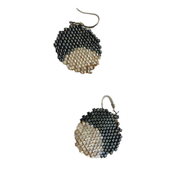 Γυναικεία σκουλαρίκια κύκλος , με χάντρες miyuki Delica - ημιπολύτιμες πέτρες, χάντρες, κρεμαστά, μεγάλα, γάντζος - 2