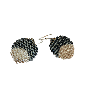 Γυναικεία σκουλαρίκια κύκλος , με χάντρες miyuki Delica - ημιπολύτιμες πέτρες, χάντρες, κρεμαστά, μεγάλα, γάντζος - 3