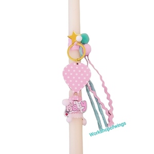 Χειροποίητη πασχαλινη λαμπάδα αερόστατο polca dots - κορίτσι, λαμπάδες, για παιδιά, για μωρά