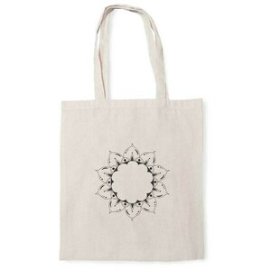 Tote Bag ▪️Mandala▪️ _Πάνινη τσάντα ζωγραφισμένη στο χέρι - ύφασμα, ώμου, all day, tote, πάνινες τσάντες