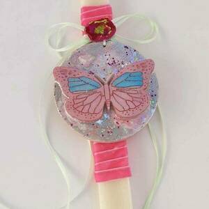 Λαμπάδα αρωματική πεταλούδα ροζ - κορίτσι, λαμπάδες, για παιδιά, αρωματικές λαμπάδες - 5