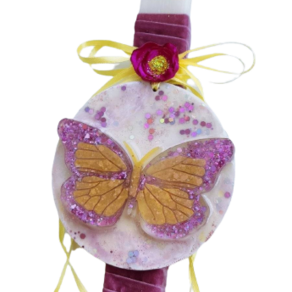 Λαμπάδα αρωματική πεταλούδα μοβ - κορίτσι, λαμπάδες, για παιδιά, αρωματικές λαμπάδες