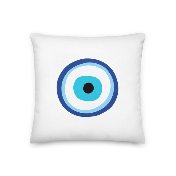 Μαξιλάρι διακοσμητικό μπλε Μάτι- χωρίς γέμισμα - 45x45εκ - 100% Polyester - Looloo & Co - διακόσμηση, μάτι, μαξιλάρια