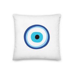 Διακοσμητικό μαξιλάρι μπλε Μάτι 45x45εκ - 100% Polyester - Looloo & Co - μαξιλάρια, μάτι, διακόσμηση