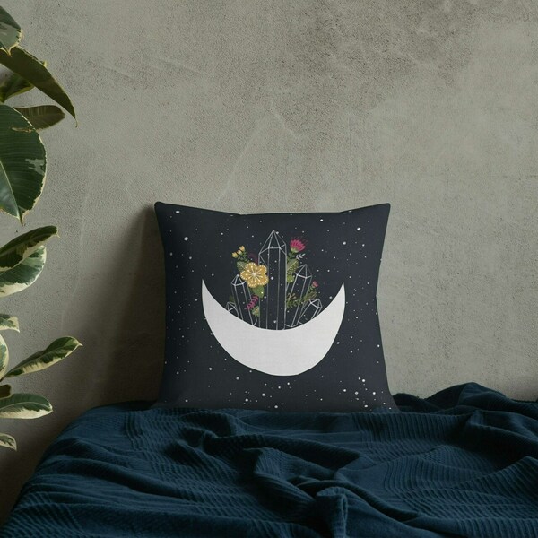 Μαξιλάρι διακοσμητικό Crystal Moon - Make your own magic - χωρίς γέμισμα - 45x45εκ - 100% Polyester - Looloo & Co - διακόσμηση, φεγγάρι, μαξιλάρια - 3