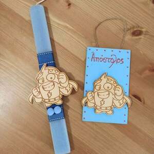 σετ 2 τεμαχίων λαμπάδα και door hanger τύπου super zing - αγόρι, λαμπάδες, για παιδιά, προσωποποιημένα - 2