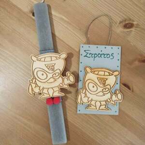 σετ 2 τεμαχίων λαμπάδα και door hanger τύπου super zing - αγόρι, λαμπάδες, για παιδιά, προσωποποιημένα - 3