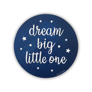 "Dream big little one" Ξύλινο διακοσμητικό κάδρο (Ø25cm) - πίνακες & κάδρα, διάστημα, δώρα για βάπτιση