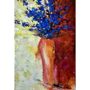 Πίνακας ζωγραφικής «Blue flowers” - πίνακες & κάδρα