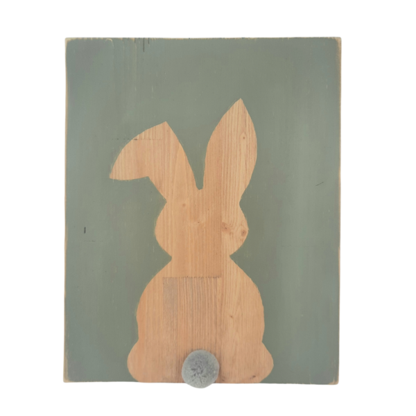 "Easter Bunny" - Ξύλινο καδράκι "λαγός" 25 × 30 εκ. - πίνακες & κάδρα, λαγουδάκι, δώρο πάσχα, διακοσμητικό πασχαλινό