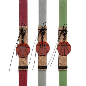 Προσωποποιημένη λαμπάδα με μπρελόκ μπάλα μπάσκετ με όνομα (διάμετρος 5 εκ.) - αγόρι, λαμπάδες, για εφήβους, σπορ και ομάδες, προσωποποιημένα