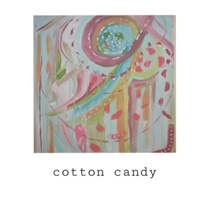 Cotton candy - Ζωγραφικός πίνακας σε καμβά (50 x 50cm) - πίνακες & κάδρα, κορίτσι, αγόρι
