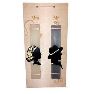 Λαμπάδες για ζευγάρι 20cm Mrs & Mr - λαμπάδες, ζευγάρια, αρωματικές λαμπάδες - 3