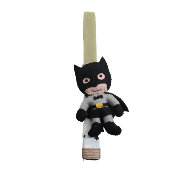 Λαμπάδα Batman με χειροποίητο κουκλάκι,30 εκατοστά,αρωματική, - αγόρι, λαμπάδες, για παιδιά, σούπερ ήρωες, για μωρά