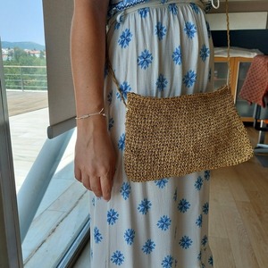 Summer bag - clutch, ψάθα, χιαστί - 3