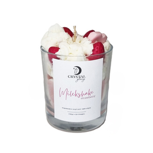 Milkshake strawberry - Αρωματικό κερί σόγιας 230γρ - αρωματικά κεριά, κερί σόγιας