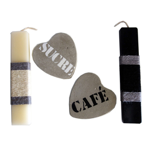 Λαμπάδες Για Ζευγάρια " CAFE - SUCRE " - ζωγραφισμένα στο χέρι, λαμπάδες, σετ, ζευγάρια, στολισμός τραπεζιού