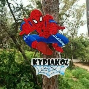 Ξύλινο κάδρο "Spiderman" ζωγραφισμένο στο χέρι - 40 x 35εκ. - πίνακες & κάδρα, αγόρι, ήρωες κινουμένων σχεδίων, προσωποποιημένα, παιδικά κάδρα - 2