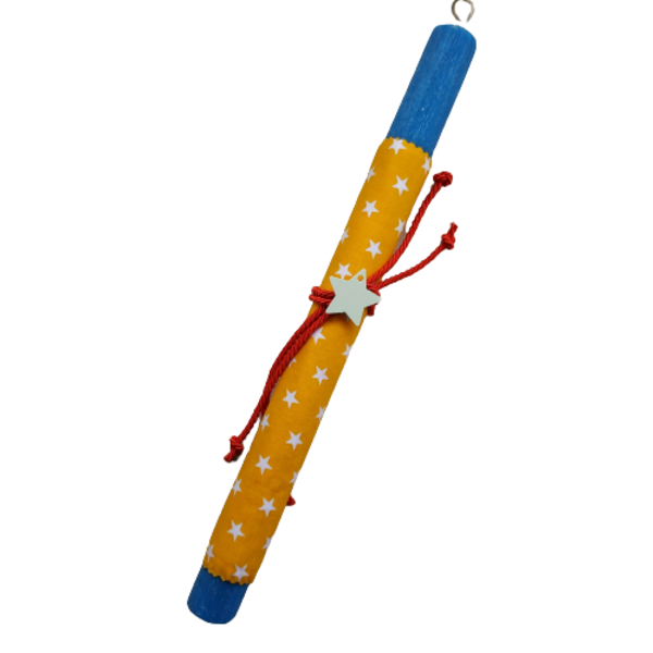 Λαμπάδα Πασχαλινή αντρική/εφηβική Yellow 30 εκατοστά στρογγυλή με μικρό αστέρι - αγόρι, λαμπάδες, για ενήλικες, για εφήβους