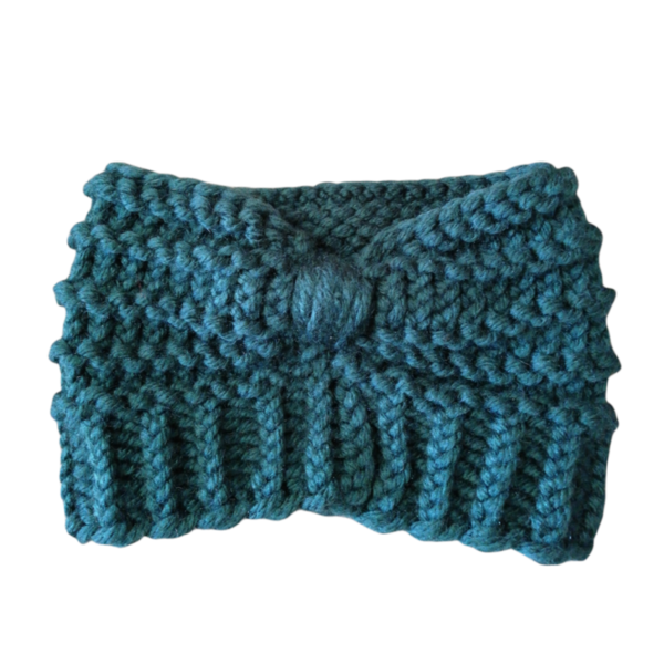 Knitted headband |Πλεκτή κορδέλα μαλλιών Κυπαρισσί - μαλλί, ακρυλικό, σκουφάκια, headbands