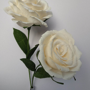 Χειροποίητο λευκό χάρτινο τριαντάφυλλο - χαρτί, διακοσμητικά