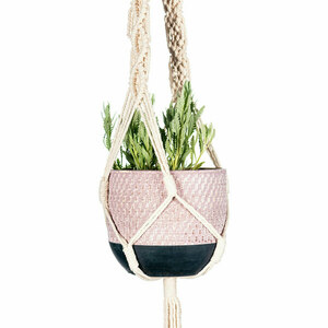 Macrame Boho Design - Κρεμαστή θήκη για γλάστρα - μακραμέ, διακοσμητικά, διακόσμηση βεράντας