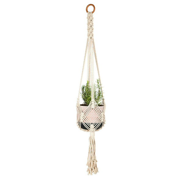 Macrame Boho Design - Κρεμαστή θήκη για γλάστρα με έντονο σχέδιο - μακραμέ, διακοσμητικά, διακόσμηση βεράντας - 2