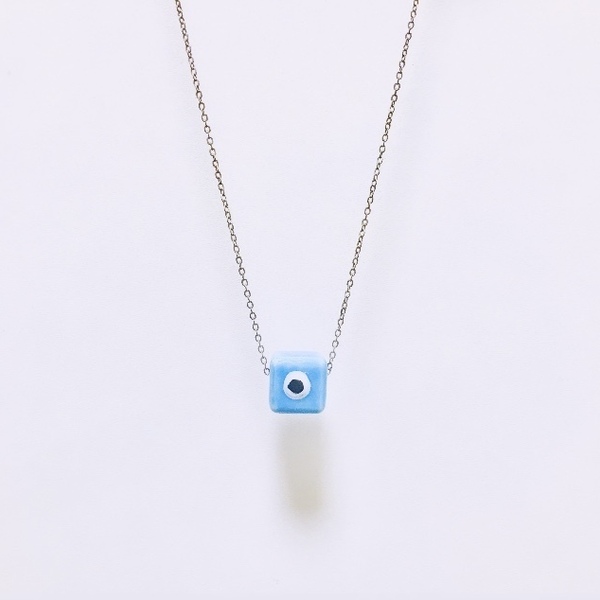 Eye evil necklace - αλυσίδες, μάτι, κοντά, ατσάλι